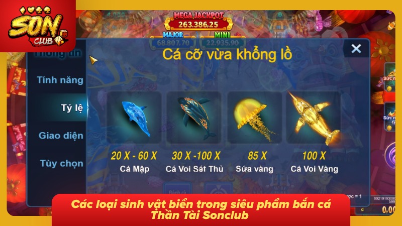 Bắn Cá Thần Tài Sonclub - Săn Thưởng Hấp Dẫn Từ Đại Dương 5 Thế giới sinh vật đa dạng
