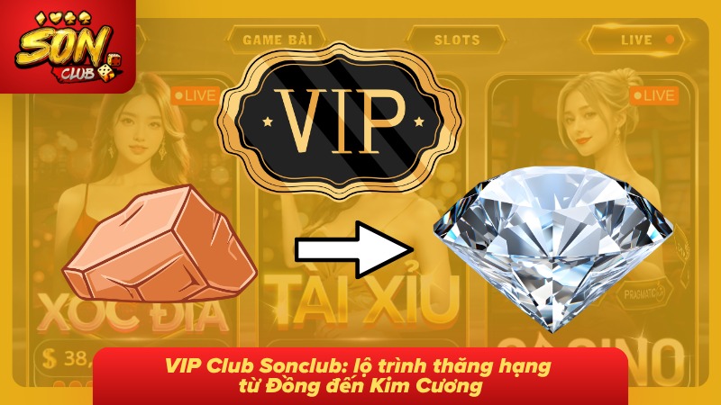 khuyến mãi sonclub 4 Các cấp VIP được xếp theo lộ trình từ Đồng đến Kim Cương